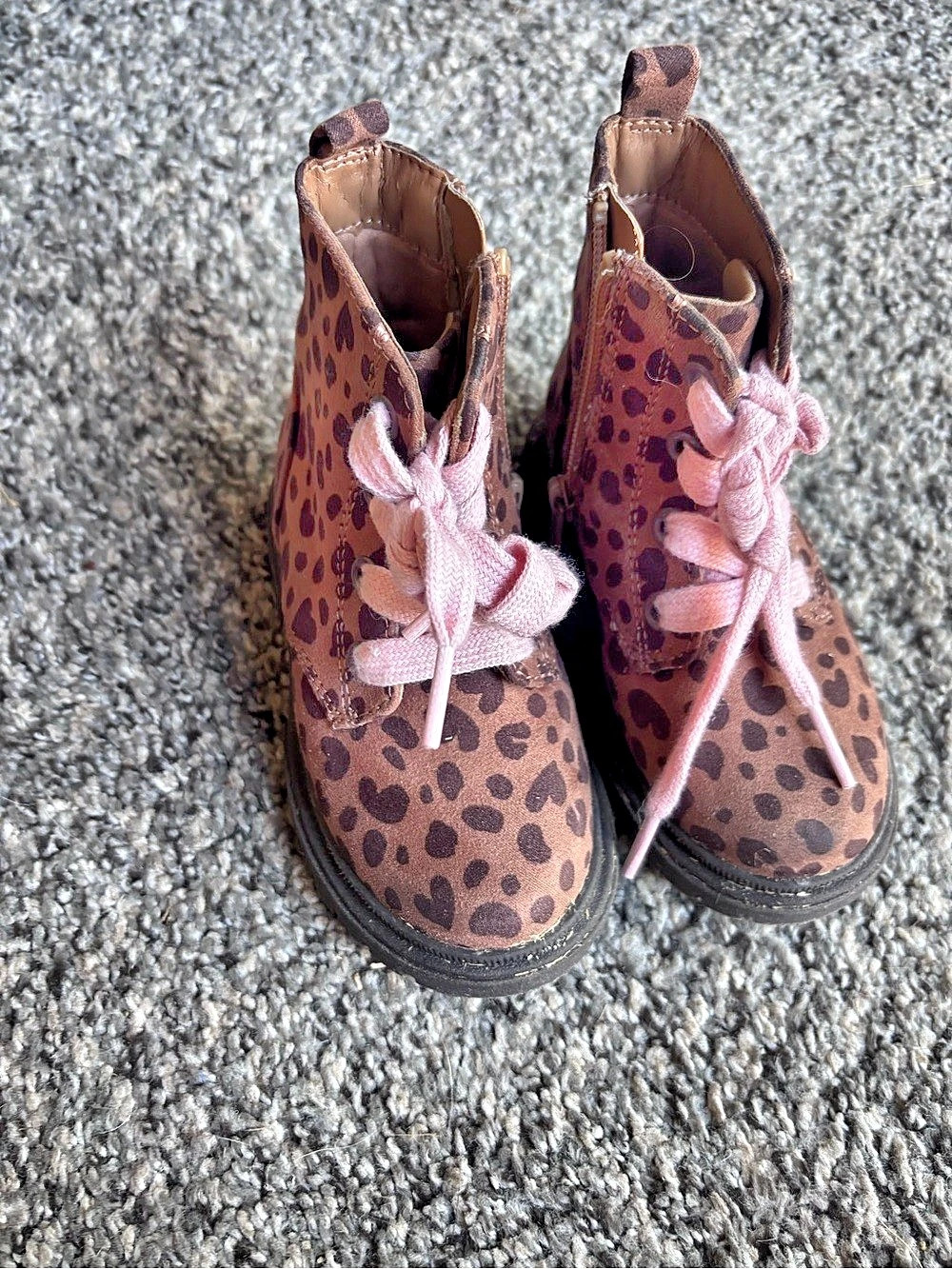 Cat & Jack Kids Leopard Print Lace-Up Boots
